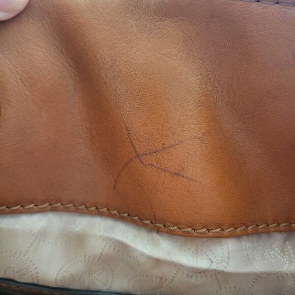 Michael Kors Signature Shoulder Bag Brown with Gold Trim Striking Large - Picture 11 of 13